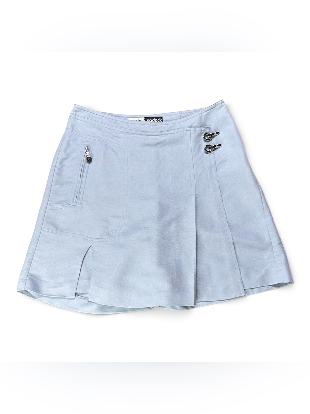Jamie Sadock Skort Women’s Sz 2 Blue Golf Tennis Wrap Skirt Zip Pockets Hardware